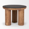 Mercana Tucson Natural Wood With Round Black Oak Top Side Table 1