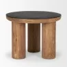 Mercana Tucson Natural Wood With Round Black Oak Top Side Table 1 - Mercana Tucson Natural Wood With Round Black Oak Top Side Table 1