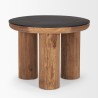 Mercana Tucson Natural Wood With Round Black Oak Top Side Table 2