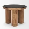 Mercana Tucson Natural Wood With Round Black Oak Top Side Table 2 - Mercana Tucson Natural Wood With Round Black Oak Top Side Table 2