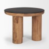 Mercana Tucson Natural Wood With Round Black Oak Top Side Table 3