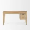 Mercana Tino Light Brown Oak Wood With 4 Drawers Desk - Mercana Tino Light Brown Oak Wood With 4 Drawers Desk