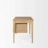 Mercana Tino Light Brown Oak Wood With 4 Drawers Desk Side - Mercana Tino Light Brown Oak Wood With 4 Drawers Desk Side