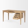 Mercana Tino Light Brown Oak Wood With 4 Drawers Desk Open