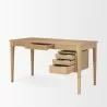 Mercana Tino Light Brown Oak Wood With 4 Drawers Desk Open - Mercana Tino Light Brown Oak Wood With 4 Drawers Desk Open
