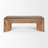 Mercana Tabor Natural Wood With Black Oak Waterfall Coffee Table Front