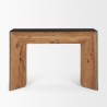 Mercana Tabor Natural Wood With Black Oak Waterfall Console Table Front