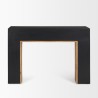 Mercana Tabor Natural Wood With Black Oak Waterfall Console Table Back