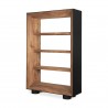 Mercana Tabor Natural Wood With Black Oak Frame Bookcase