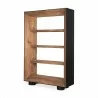 Mercana Tabor Natural Wood With Black Oak Frame Bookcase - Mercana Tabor Natural Wood With Black Oak Frame Bookcase