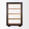 Mercana Tabor Natural Wood With Black Oak Frame Bookcase Front