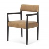 Mercana Toni Dark Brown Wood With Chestnut Leather Dining Chair 3