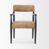 Mercana Toni Dark Brown Wood With Chestnut Leather Dining Chair Front