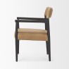 Mercana Toni Dark Brown Wood With Chestnut Leather Dining Chair Side