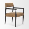 Mercana Toni Dark Brown Wood With Chestnut Leather Dining Chair 2