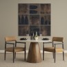 Mercana Toni Dark Brown Wood With Chestnut Leather Dining Chair Set