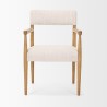 Mercana Toni Light Brown Nettlewood With Cream Heathered Performance Fabric Dining Chair Front