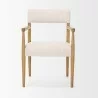 Mercana Toni Light Brown Nettlewood With Cream Heathered Performance Fabric Dining Chair Front - Mercana Toni Light Brown Nettlewood With Cream Heathered Performance Fabric Dining Chair Front