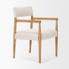 Mercana Toni Light Brown Nettlewood With Cream Heathered Performance Fabric Dining Chair
