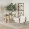Mercana Toni Light Brown Nettlewood With Cream Heathered Performance Fabric Dining Chair - Mercana Toni Light Brown Nettlewood With Cream Heathered Performance Fabric Dining Chair