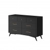 Alpine Furniture Flynn Mid Century Modern 7 Drawer Dresser, Black - Front Side Angle
