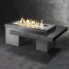 Outdoor Greatroom Company Uptown Black Fire Pit Table W/Midnight Mist Top - Lit
