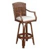 Hospitality Rattan Home Polynesian Indoor Swivel Bamboo & Rattan 30" Barstool in Antique Finish
