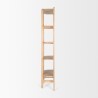 Mercana Taylin Light Brown Solid Wood Open Bookshelf Side