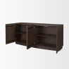 Mercana Swanson Dark Brown Wooden Scalloped Sideboard Open