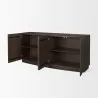 Mercana Swanson Dark Brown Wooden Scalloped Sideboard Open - Mercana Swanson Dark Brown Wooden Scalloped Sideboard Open