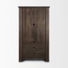 Mercana Wallen Solid Dark Brown Wood Curio Cabinet Front