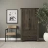 Mercana Wallen Solid Dark Brown Wood Curio Cabinet - Mercana Wallen Solid Dark Brown Wood Curio Cabinet
