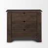 Mercana Wallen Solid Dark Brown Wood 3 Drawer Accent Cabinet Front