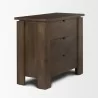 Mercana Wallen Solid Dark Brown Wood 3 Drawer Accent Cabinet - Mercana Wallen Solid Dark Brown Wood 3 Drawer Accent Cabinet