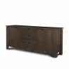 Mercana Wallen 2 Door Solid Dark Brown Wood With 3 Drawers Sideboard - Mercana Wallen 2 Door Solid Dark Brown Wood With 3 Drawers Sideboard