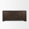 Mercana Wallen 2 Door Solid Dark Brown Wood With 3 Drawers Sideboard Front