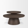 Mercana Takoda Dark Brown Wood Tapered Drum Nesting Coffee Tables 3