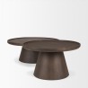 Mercana Takoda Dark Brown Wood Tapered Drum Nesting Coffee Tables 4