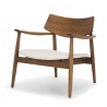Mercana Haggen Medium  Brown Oak Wood w/ Cream Fabric Accent Chair 