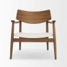 Mercana Haggen Medium Brown Oak Wood w/ Cream Fabric Accent Chair