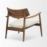 Mercana Haggen Medium  Brown Oak Wood w/ Cream Fabric Accent Chair Back