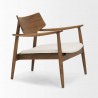 Mercana Haggen Medium  Brown Oak Wood w/ Cream Fabric Accent Chair Other Side
