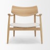 Mercana Haggen Light Brown Oak Wood w/ Cream Fabric Accent Chair Front