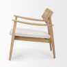 Mercana Haggen Light Brown Oak Wood w/ Cream Fabric Accent Chair Side
