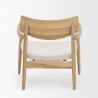 Mercana Haggen Light Brown Oak Wood w/ Cream Fabric Accent Chair Back