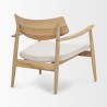 Mercana Haggen Light Brown Oak Wood w/ Cream Fabric Accent Chair Back