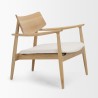 Mercana Haggen Light Brown Oak Wood w/ Cream Fabric Accent Chair Side