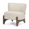 Mercana Vyra Dark Brown Wood With Cream Fabric Accent Chair