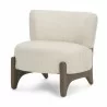 Mercana Vyra Dark Brown Wood With Cream Fabric Accent Chair - Mercana Vyra Dark Brown Wood With Cream Fabric Accent Chair