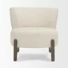 Mercana Vyra Dark Brown Wood With Cream Fabric Accent Chair Front - Mercana Vyra Dark Brown Wood With Cream Fabric Accent Chair Front